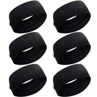 👩 6-piece button headband unisex hair band with face cover holder, ideal for nurses, doctors, and ears protection - black logo