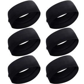 img 4 attached to 👩 6-Piece Button Headband Unisex Hair Band with Face Cover Holder, Ideal for Nurses, Doctors, and Ears Protection - Black