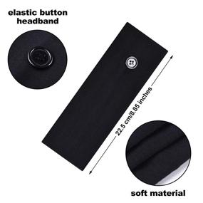 img 3 attached to 👩 6-Piece Button Headband Unisex Hair Band with Face Cover Holder, Ideal for Nurses, Doctors, and Ears Protection - Black