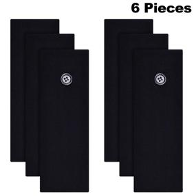 img 1 attached to 👩 6-Piece Button Headband Unisex Hair Band with Face Cover Holder, Ideal for Nurses, Doctors, and Ears Protection - Black