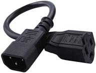 🔌 cablecreation 10-pack - 1фт 18awg компьютерный силовой адаптерный кабель - надежное разъемное гнездо nema 5-15r к iec320 c14 - длина 0.3m - черный. логотип