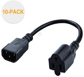 img 3 attached to 🔌 CableCreation 10-Pack - 1ft 18AWG Computer Power Adapter Cord - Reliable NEMA 5-15R Receptacle to IEC320 C14 - 0.3M Length - Black