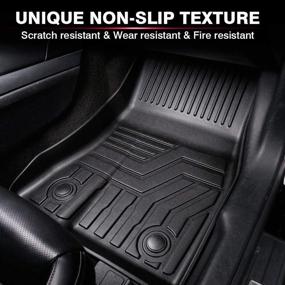 img 1 attached to 🔹 KUST All Weather TPE Floor Mats for Ford Mustang 2015-2021 (excluding Mach-E) 2 Row Liner Set - Durable, Odorless, 3D Floor Carpet Liner