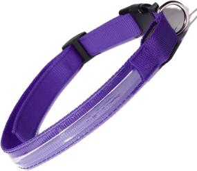 img 2 attached to Illuminate Your Pet's Path with Paws & Pals LED Pet Dog Cat Collar - X-Large, Purple