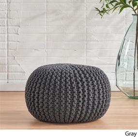 img 2 attached to 🪑 Stylish Handcrafted Modern Cotton Pouf in Gray: Introducing the Poona Pouf!