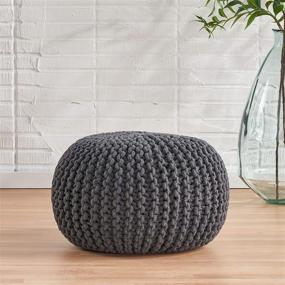 img 3 attached to 🪑 Stylish Handcrafted Modern Cotton Pouf in Gray: Introducing the Poona Pouf!