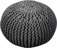 🪑 stylish handcrafted modern cotton pouf in gray: introducing the poona pouf! logo