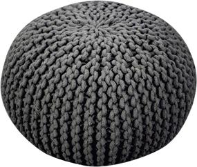 img 4 attached to 🪑 Stylish Handcrafted Modern Cotton Pouf in Gray: Introducing the Poona Pouf!