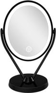 🔍 aesfee double-sided led makeup mirror: 1x/7x magnification, usb chargeable, touch sensor control, 3 light settings - black logo