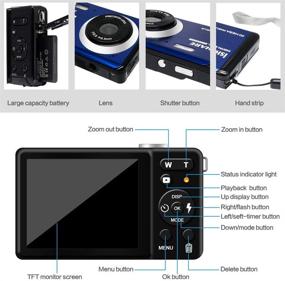 img 2 attached to Миниатюрная цифровая камера компактного размера с ЖК-экраном - идеальный выбор для детей, пожилых людей и начинающих (синий) с разрешением 20 МП.