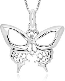 img 4 attached to Sterling Silver Butterfly Pendant Necklace