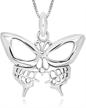 sterling silver butterfly pendant necklace logo