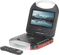 📀 magnavox mtft750-rd portable 7" tft dvd/cd player - remote control, car adapter, red color, rechargeable battery, headphone jack, built-in speakers logo