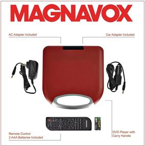 img 2 attached to 📀 Magnavox MTFT750-RD Portable 7" TFT DVD/CD Player - Remote Control, Car Adapter, Red Color, Rechargeable Battery, Headphone Jack, Built-in Speakers
