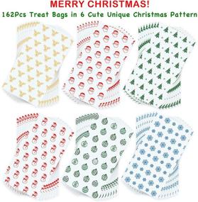 img 1 attached to 🎁 TOMNK Christmas Cellophane Bags: 162-Piece Treat Bags with Twist Ties for Holiday Goodies, Party Favors, and Cello Candy Bags