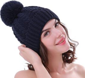 img 3 attached to Womens Winter Beanie Fleece Lining Sports & Fitness