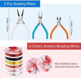 img 3 attached to 💎 Premium 3-Piece Jewelry Pliers Set with 6 Colors 24 Gauge Beading Wire - Copper Wire for DIY Projects: Diagonal, Round-Nose, and Needle-Nose Pliers + Knife Edge