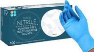 🧤 asap thick nitrile powder free multi-purpose gloves: 3.0 mil, blue, large size (box of 100) - disposable & highly reliable logo