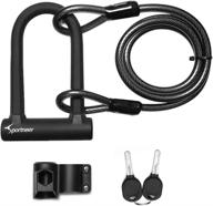 🔒 secure your ride with sportneer's heavy duty bike lock set: u lock with 5 ft steel cable logo