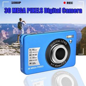 img 3 attached to 📸 30MP Rechargeable Mini Camera with 2.7 Inch Display - Perfect for Students and Beginners - 8X Zoom, 1 Battery & 32GB SD Card Included - Blue