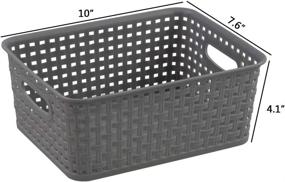 img 3 attached to 🧺 6-Pack Set of Ponpong Plastic Weave Rattan Woven Storage Baskets