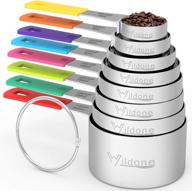 🥄 wildone 8-piece stainless steel measuring cups set: ideal for dry and liquid ingredients, dishwasher safe logo