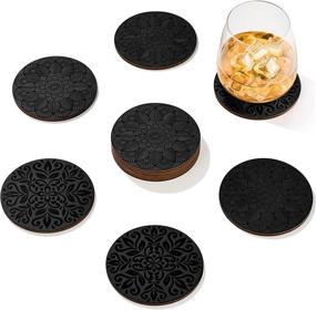 img 1 attached to 🍹 Stylish Leather Coasters: Exquisite Mandala Design for Protecting Your Drinks