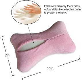 img 1 attached to 🚘 Tianmei 2 Pcs Cute Cartoon Memory Foam Car Headrest Cushion, Vehicle Seat Driving Support Neck Pillow Relief Pad - DEG Pink: Optimal for Most Car and SUV Models