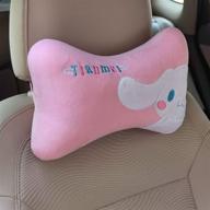 🚘 tianmei 2 pcs cute cartoon memory foam car headrest cushion, vehicle seat driving support neck pillow relief pad - deg pink: optimal for most car and suv models logo