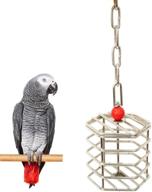 🐦 wontee bird stainless steel foraging feeder for parrots - hanging feeding box ideal for macaws, african greys, cockatoos, cockatiels, and amazons - cage accessory logo