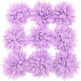 img 2 attached to 🌸 10PC Set of Purple Lace Petal Fabric Flowers - 4 Inch Size by Pepperlonely