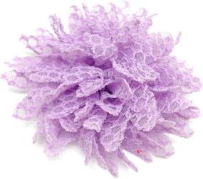 img 4 attached to 🌸 10PC Set of Purple Lace Petal Fabric Flowers - 4 Inch Size by Pepperlonely