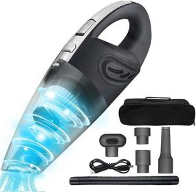img 4 attached to 🚗 Portable Cordless Handheld Car Vacuum Cleaner: High Power Wet/Dry Auto Vac – 12V Mini Car Vac with Carry Bag for Home and Car Cleaning
