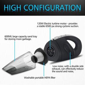 img 3 attached to 🚗 Portable Cordless Handheld Car Vacuum Cleaner: High Power Wet/Dry Auto Vac – 12V Mini Car Vac with Carry Bag for Home and Car Cleaning
