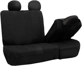 img 2 attached to FH Group FB036BLACK115 Seat Cover (Airbag Compatible And Split Bench Black)