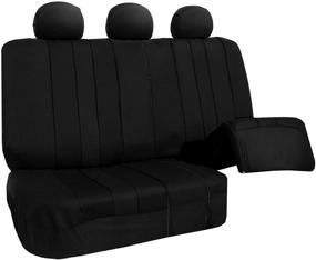 img 1 attached to FH Group FB036BLACK115 Seat Cover (Airbag Compatible And Split Bench Black)