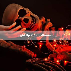 img 1 attached to 🎃 BrizLabs Orange Halloween Lights: 19.47ft 60 LED Fairy String Lights with 2 Modes - Perfect for Halloween Party Decorations!