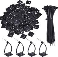 🔌 organize wires with 100 pack adhesive clips - self adhesive cable tie base holders for desk, wall, and more логотип