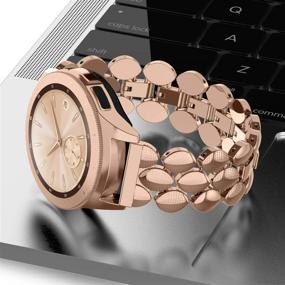 img 1 attached to TOTOUTHS Compatible With Samsung Galaxy 42Mm/Galaxy Watch 3 41Mm Bands Women Bracelet Replacement For Galaxy Active 2 40Mm 44Mm/Gear S2 Classic/Gear Sport Metal Strap Wristband 20Mm Pins (Rose Gold)