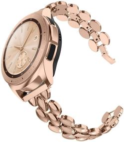 img 4 attached to TOTOUTHS Compatible With Samsung Galaxy 42Mm/Galaxy Watch 3 41Mm Bands Women Bracelet Replacement For Galaxy Active 2 40Mm 44Mm/Gear S2 Classic/Gear Sport Metal Strap Wristband 20Mm Pins (Rose Gold)