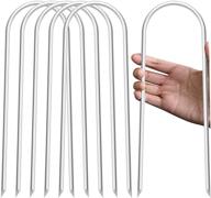 atema trampoline anchors: heavy duty u shaped galvanized steel stakes for trampoline safety, soccer goals, camping tents, garden decoration - pack of 6 логотип