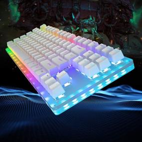 img 1 attached to 🔥 Womier K87 Hot Swappable Mechanical Gaming Keyboard with Gateron Switch, TKL Compact 87 Keys, RGB Backlit, for PC, PS4, Xbox - Blue Switch, White
