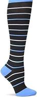 👩 nurse mates wide calf compression socks in black blue stripe: support and style for nurses логотип