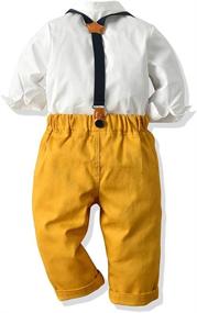 img 3 attached to 👔 Stand Out with Tem Doger Gentleman Suspenders Yellow 03: Boys' Clothing Sets That Will Elevate His Style!