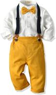 👔 stand out with tem doger gentleman suspenders yellow 03: boys' clothing sets that will elevate his style! logo