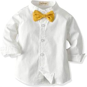 img 2 attached to 👔 Stand Out with Tem Doger Gentleman Suspenders Yellow 03: Boys' Clothing Sets That Will Elevate His Style!