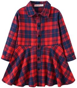 img 4 attached to UWBACK Sleeve Flannel Shirts Button Girls' Clothing