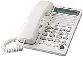 img 3 attached to Panasonic KX-TS108W Corded Phone: Convenient Clock and Sleek Design in White