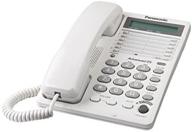 panasonic kx-ts108w corded phone: convenient clock and sleek design in white logo