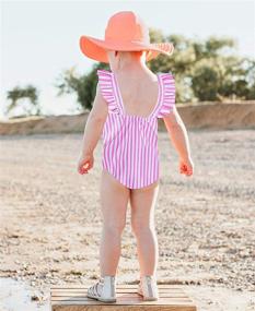 img 1 attached to One Piece Swimwear for Toddler and Little Girls - ALISISTER Ruffle Bathing Suit